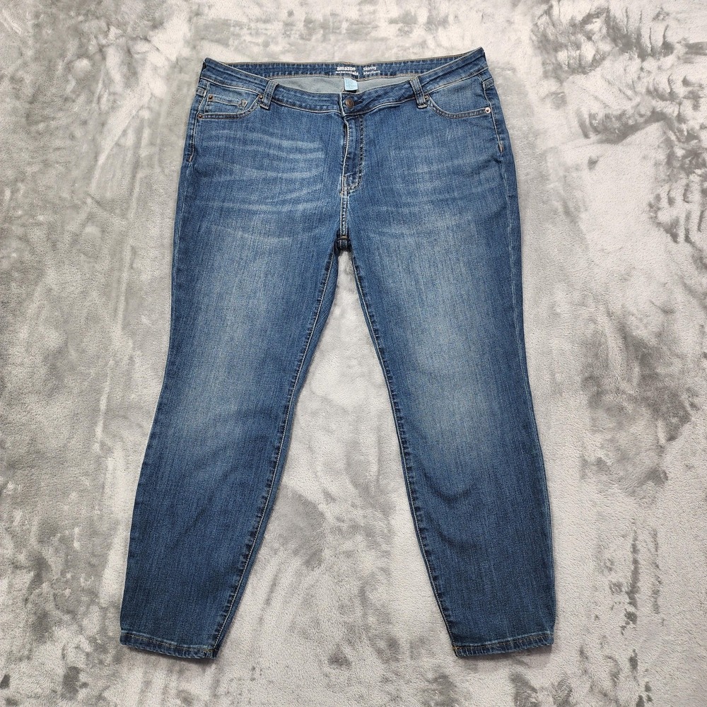 Amazon Essentials Jeans Womens 20 Short Blue High‎ Rise Skinny Stretch Denim